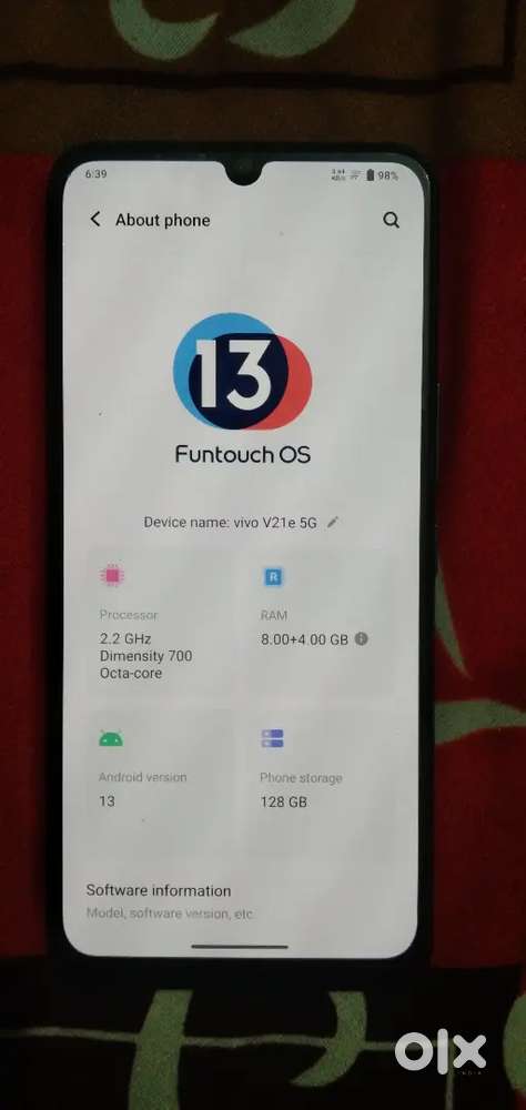 Vivo v21e 5g 8+4/128