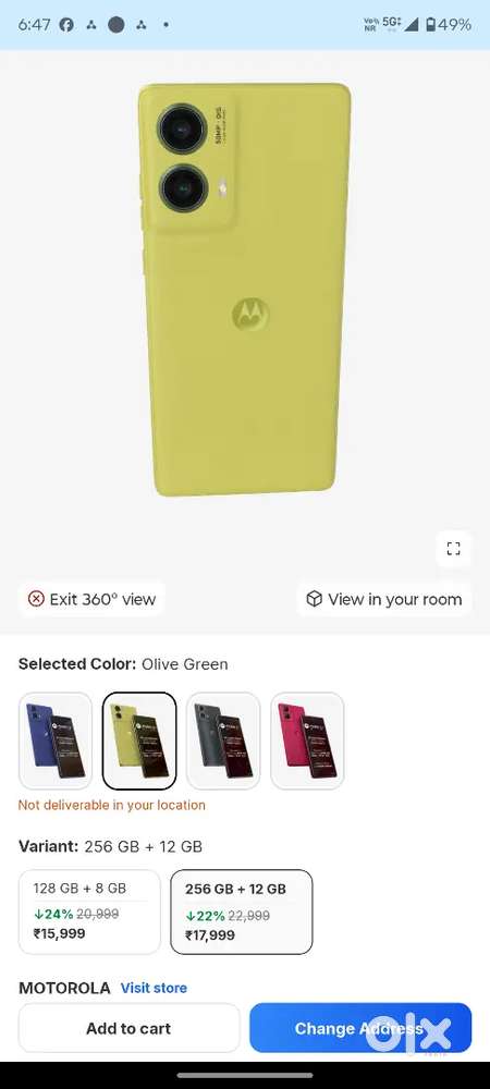 Motorola g 85 ram 12/256all bol box available hai only 1yers huaa hai