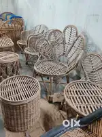 Peacock chair with stools mudda etc for balcony garden hotel restauran