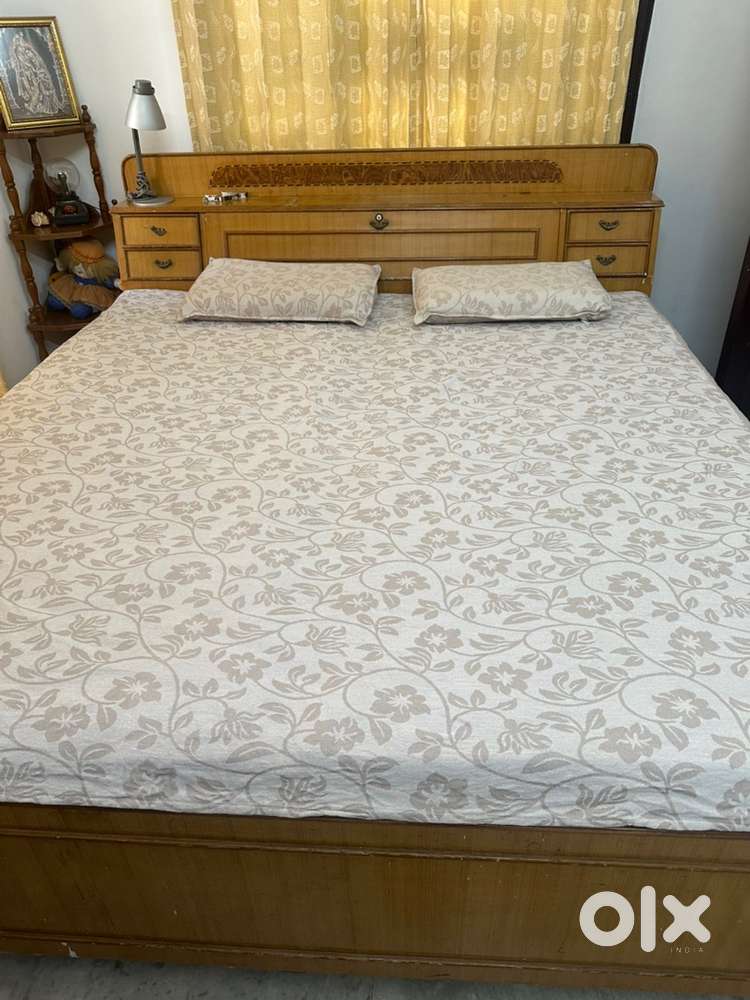 Wooden Double Bed with Mattress
