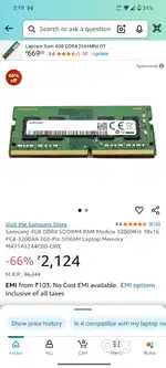 Samsung 4gb DDR4 ram
