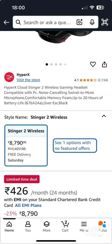 HyperX Cloud Stinger 2 Wireless Gaming Headset