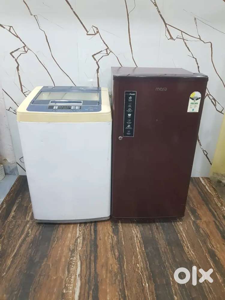 Marqu single door refrigerator and lg top load washing machine $