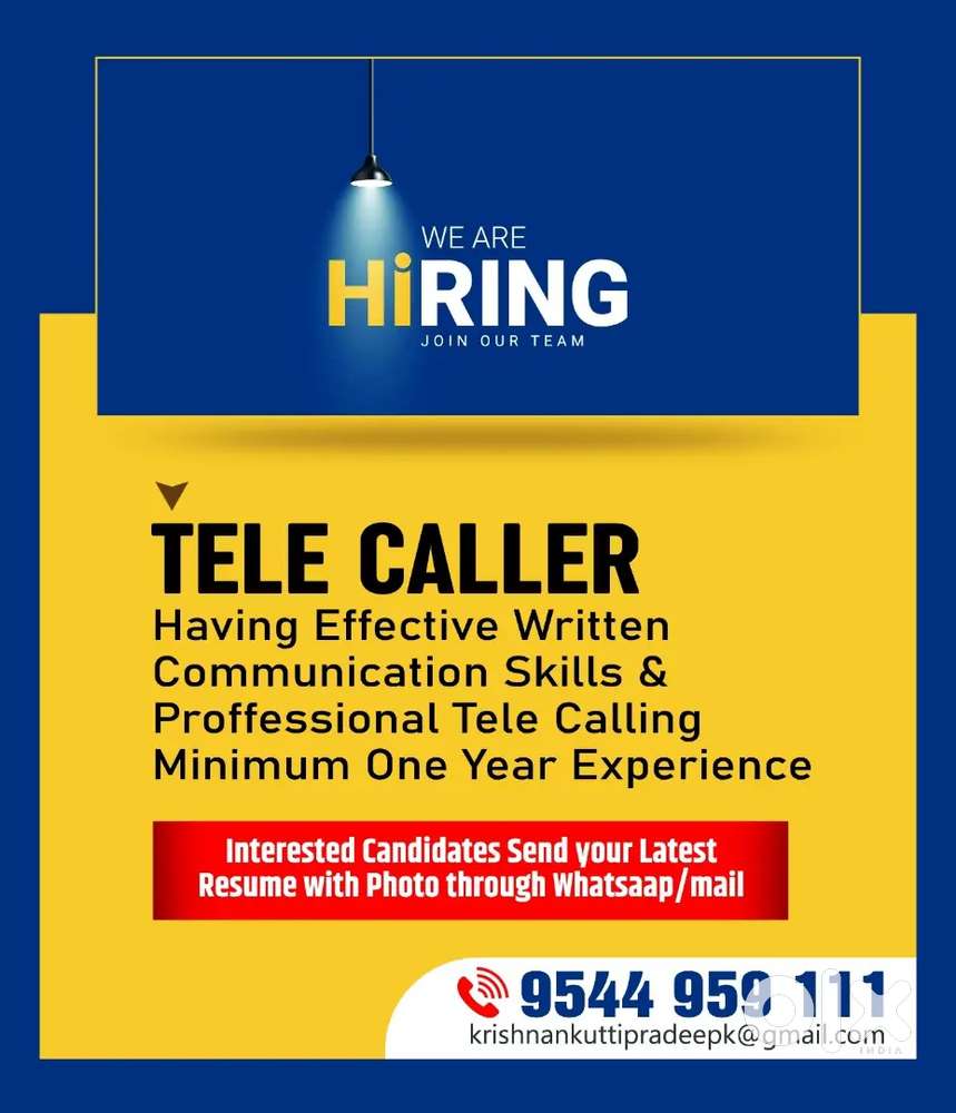 Tele caller . Experience preferred
