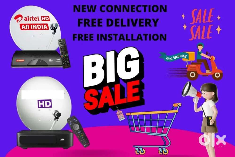 Biggest offer NEW DISH TV DTH D2H SKY HD BOX VIDEOCON PLAY AIRTEL Tatá