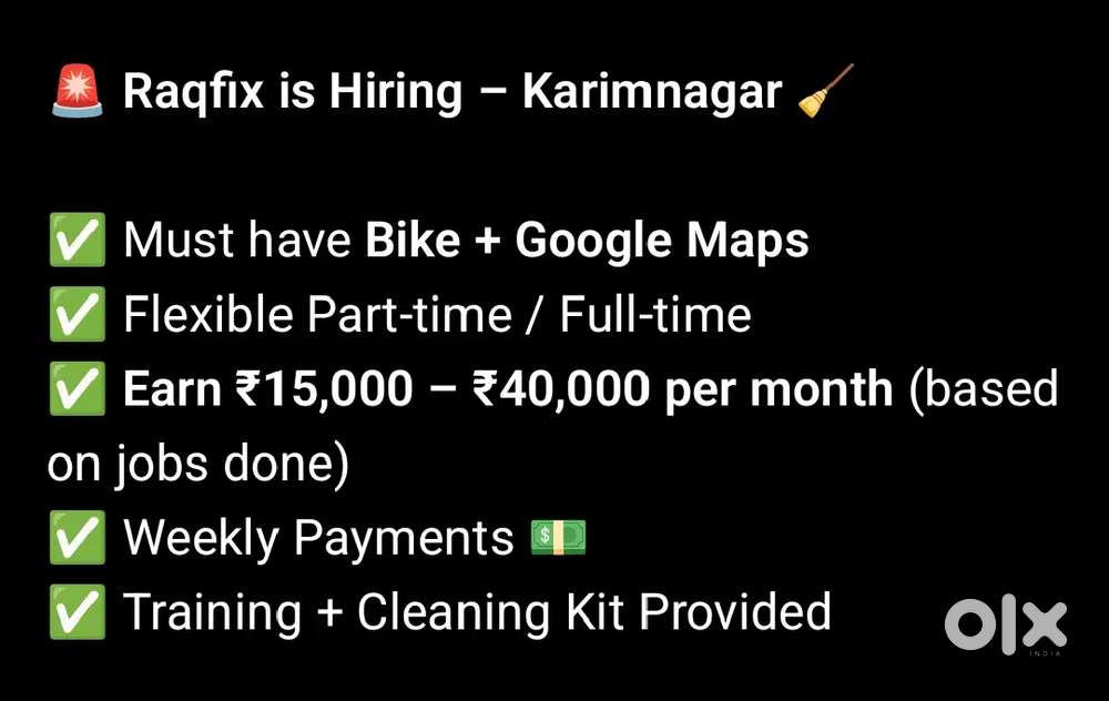 Bathroom & Home Cleaning Job – 10AM to 6PM – ₹15,000 Salary