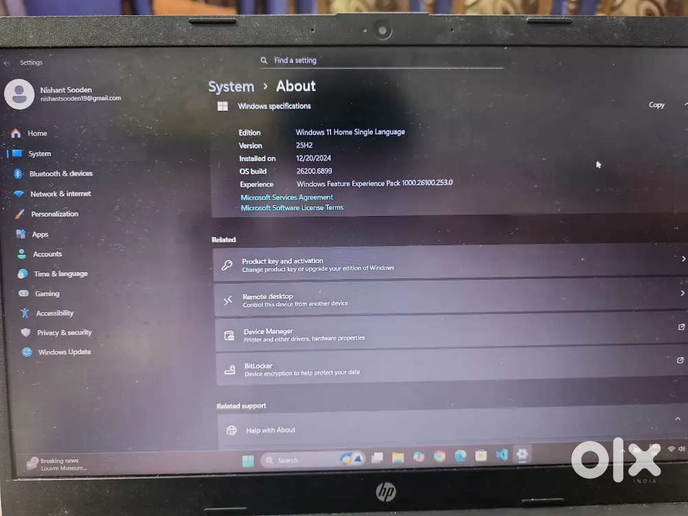 HP 15sLaptop(11th Gen i3 8GB Ram /512 SSD) - Windows 11 -