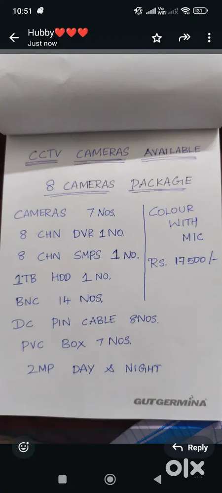 CCTV camera's available
