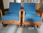 3 + 2 Solid wooden sofa with seats