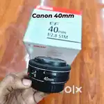 Canon EF 40mm f/2.8 STM Compact Pancake Prime lens for DSLR Cameras.