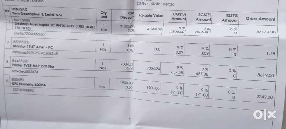 PHARMACY USES DESKTOP COMPUTER FOR SALE WITH MONITOR PRINTER VANS UPS
