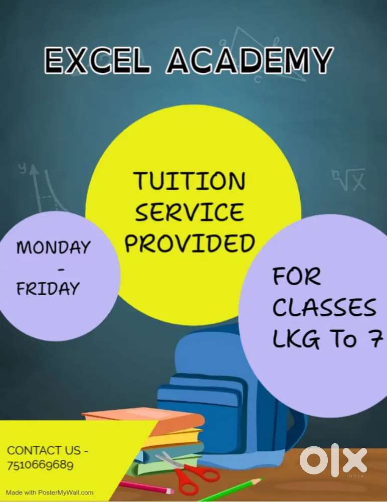 Tutions provided for class LKG to Seventh