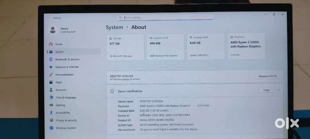 HP pavilion 14 laptop for sale - Excellent condition