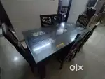 Dining table with glass