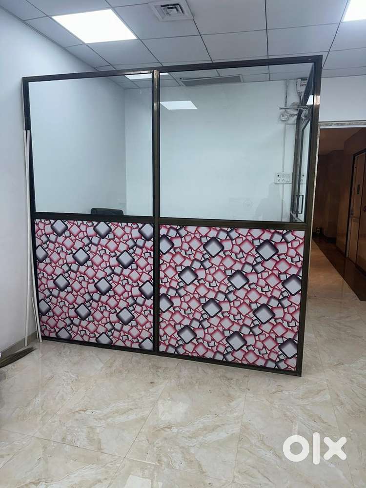 Complete office setup for sale glass door , chairs , cabin and more..