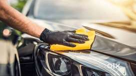 Car washing man
