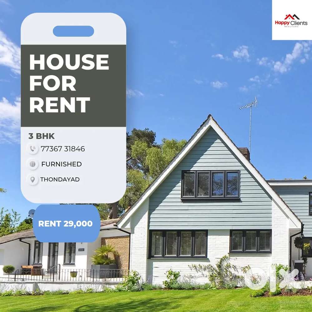 3 bhk furnished house for rent