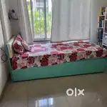 Plywood bed with storage for kids