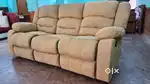 Royal Oak Malaysian Fabric 3 Seater Recliner Sofa Set Good Condition