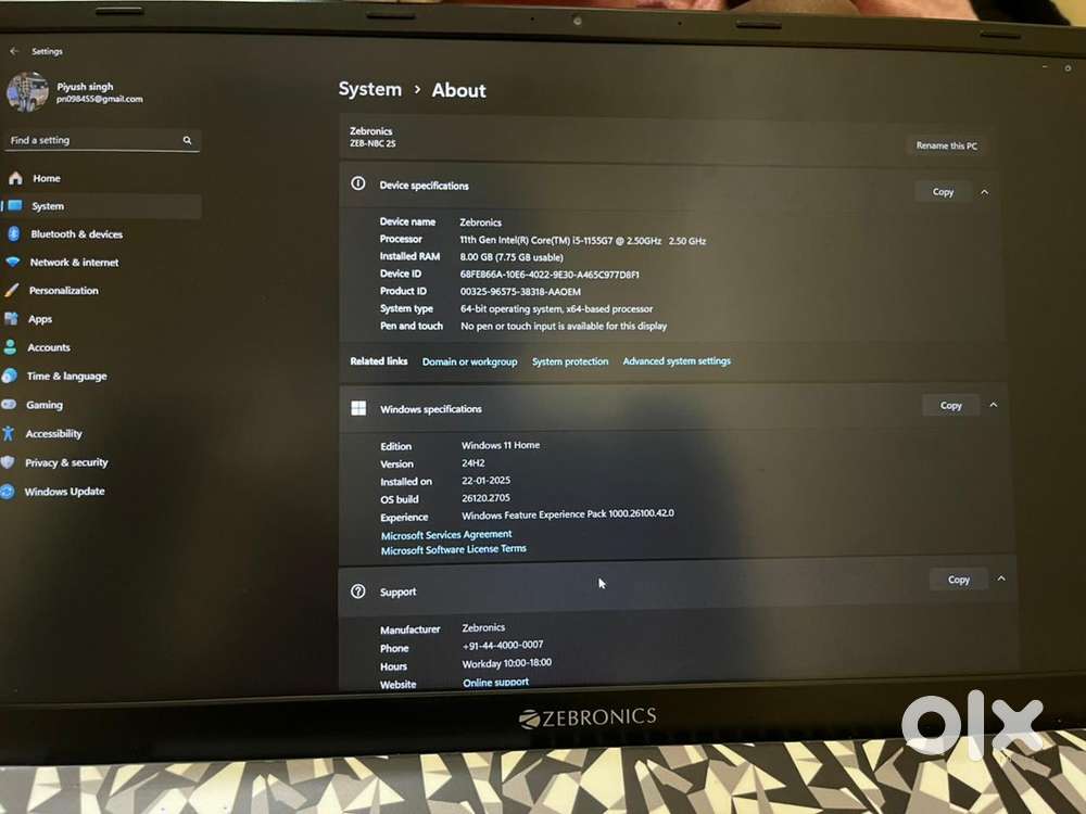 i5 11th gen Laptop.