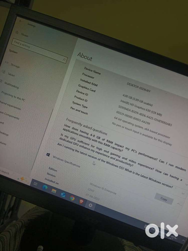 2yr used desktop i3-7100 CPU 3.90GHz