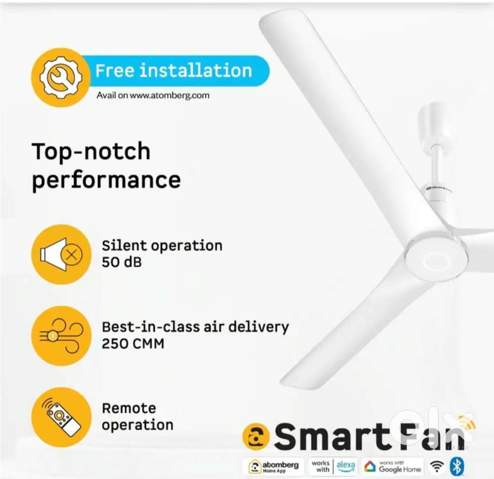 Atomberg aris contour ceiling fan 1200mm marble white