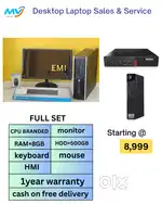 Ram - 8GB DDR3  Hard disk - 500GB  Keyboard Mouse  Starting @ 8,999