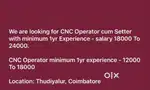 Wanted: CNC OPERATOR CUM SETTER