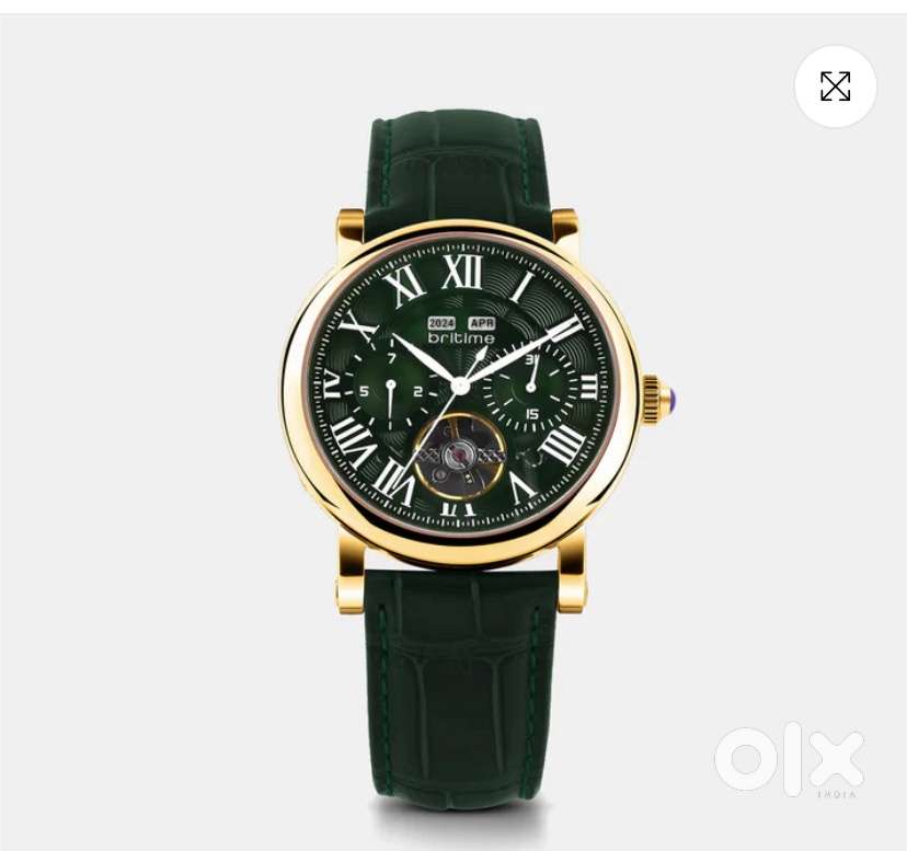 Britime - Men Automatic Green Analog Leather Watch