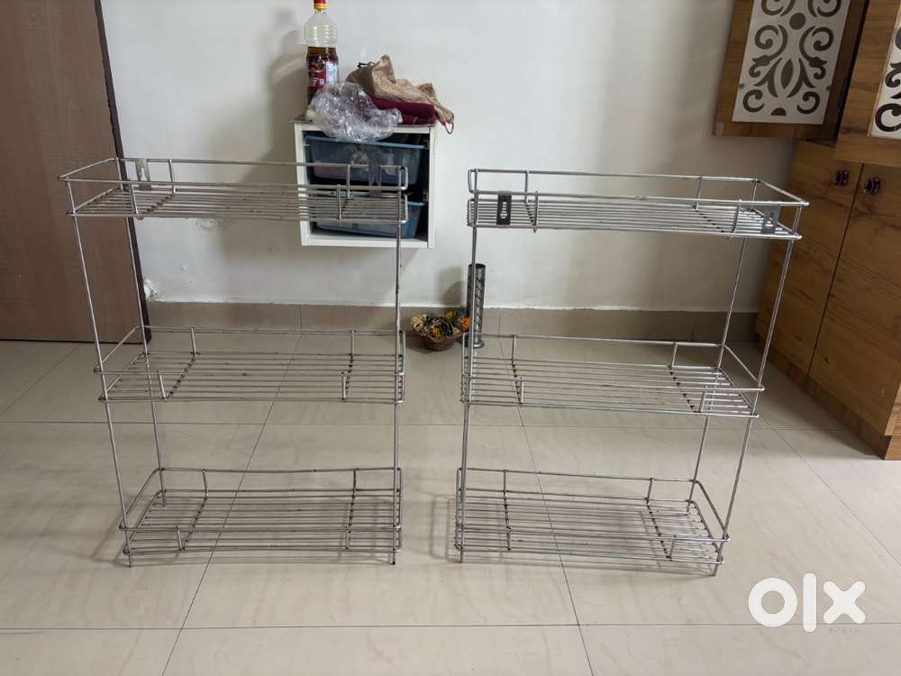 Two quantities of Kitchen steel storage shelf