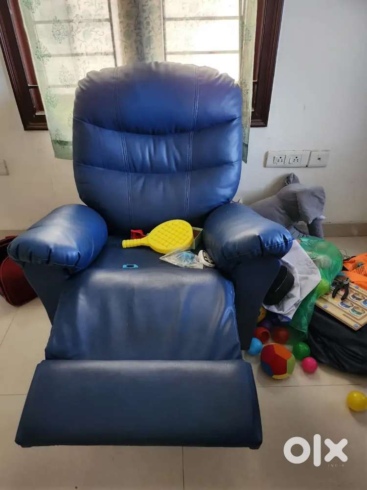 Recliner blue sofa