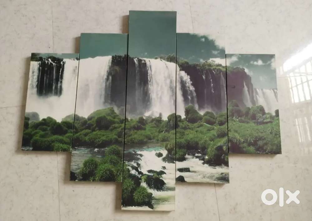 Canvas Wall Art Prints Waterfall Nature Landscape Artwork 5 Pan