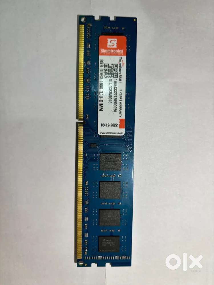 8GB RAM DDR3 1600 MHZ