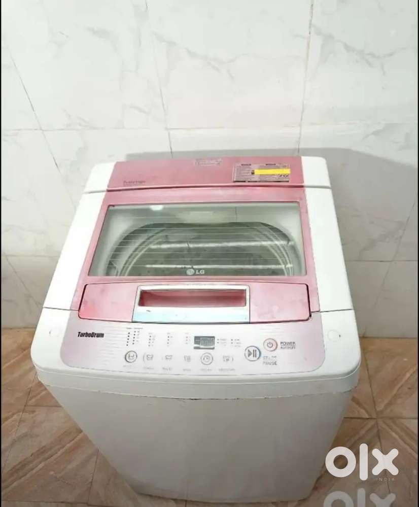 LG turbodrum pink colour fully automatic washing machine