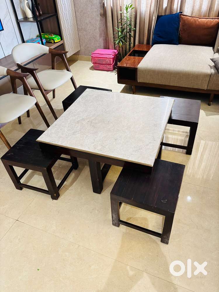 Sheesham Center Table along with stools