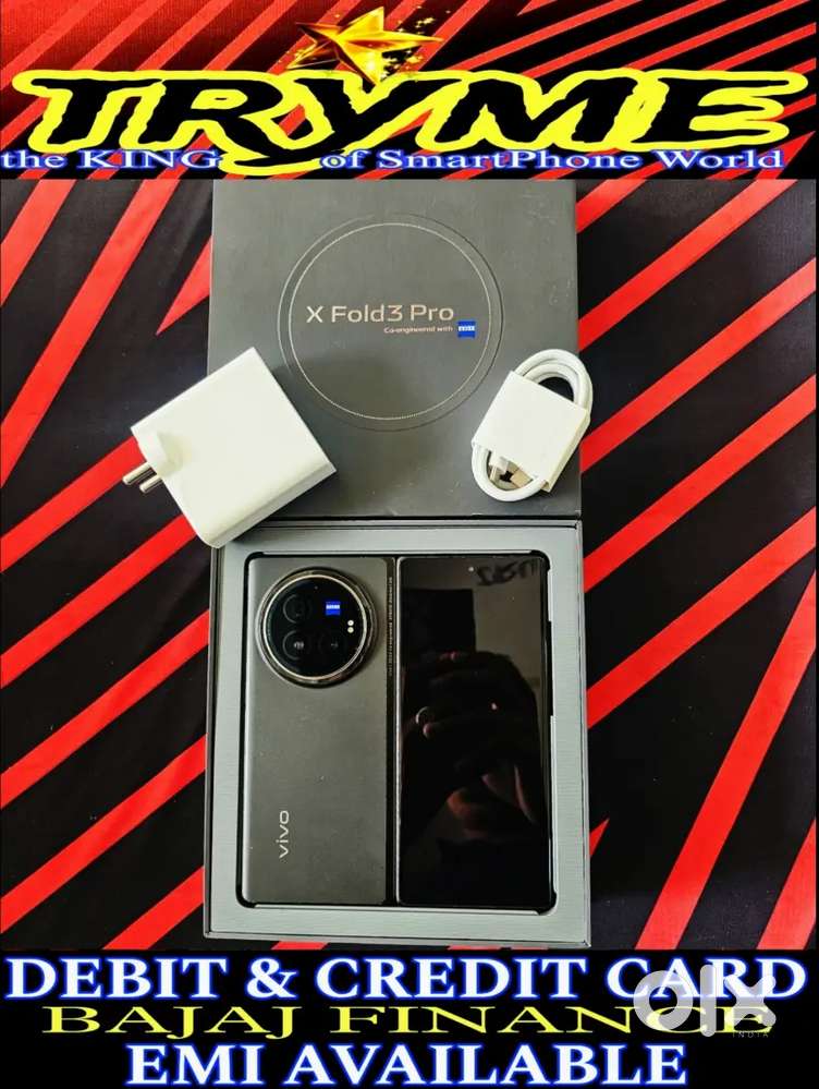TRYME UNUSED VIVO X FOLD 3 PRO-16Gb Ram 512GB Kit Box Bajaj finance
