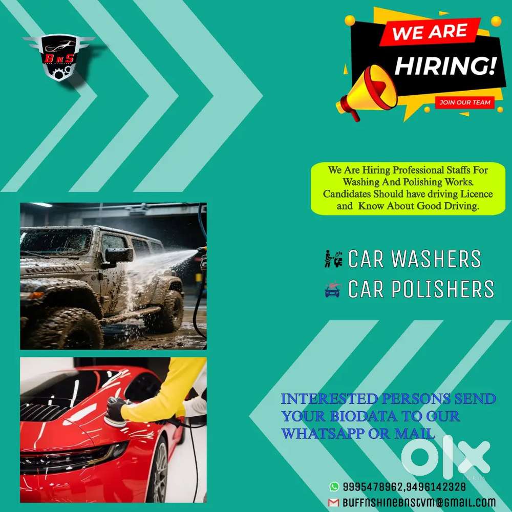 HIRING FOR EXPERIENCED CAR POLISHER & CAR WASHING BOYS