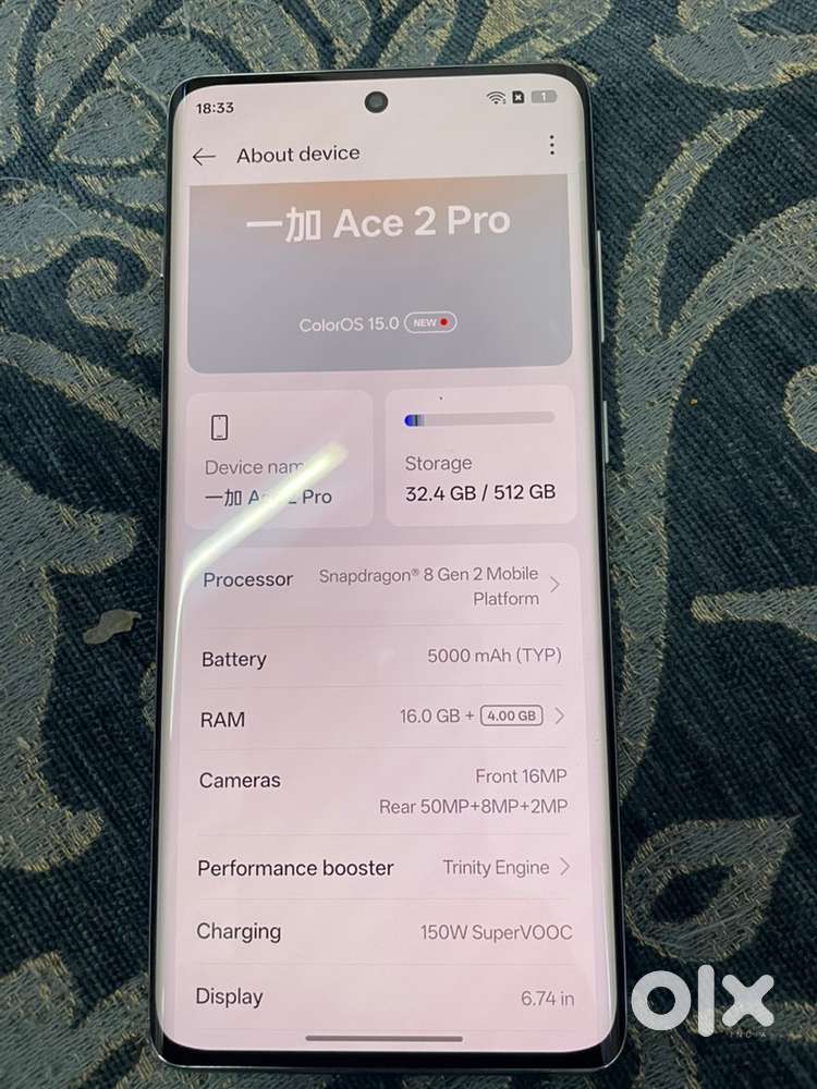 One plus Ace2pro *16/512gb* new open box with all accessories