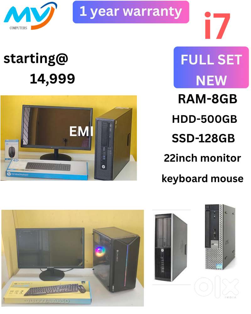 Branded Full Set  CPU - i7Process  SSD -128GB