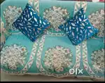 Wooden sofa set 3+1+1 with cover and cushion