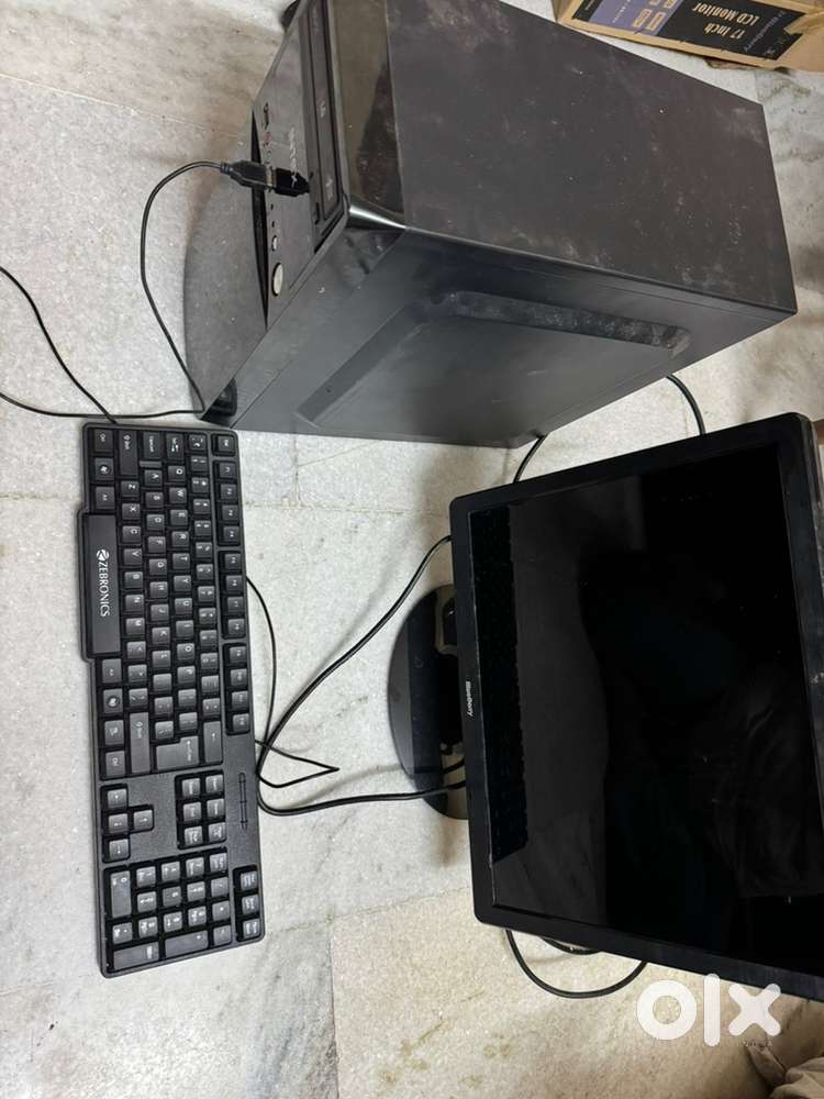 Desktop and CPU with keyboard