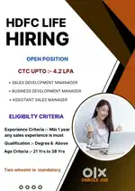 Kakinada#Hdfc life#Onrole#Degree must#Min 1yrs sales exp is must