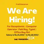 Field boy/Receptionist/Office boy