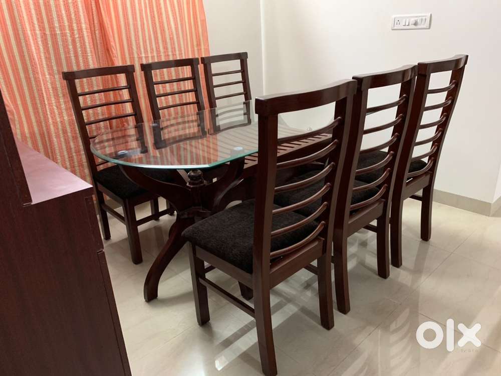 6 Seater Dining Set with Glass Top