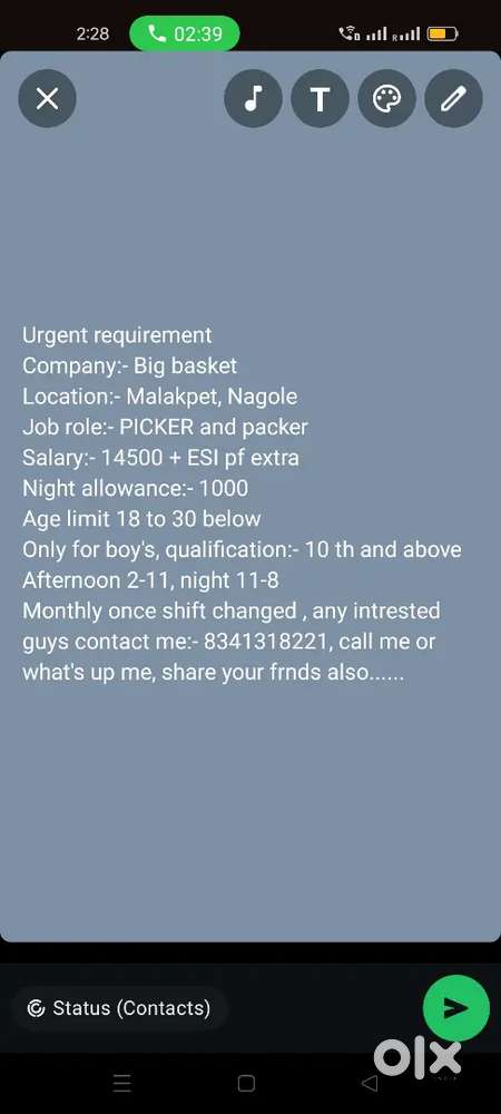 Picker and packer in Malakpet