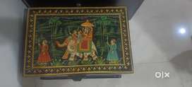 Multicolour hand-painted wooden storage trunk