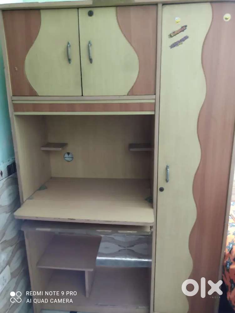 Computer Table with Spacious cupboard & wooden settee