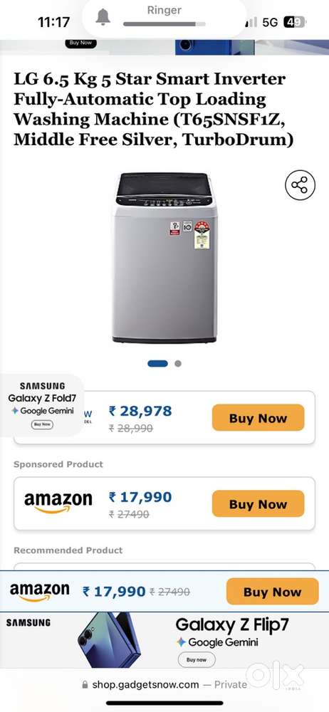Lg full automatic top load washing machine