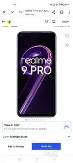 Realme 9 pro 5g 6+6/128 only original charger available 1 saal old