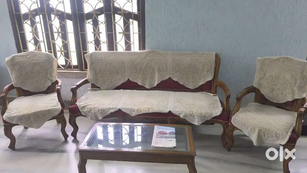 Antique Burma Segun / Teak wood sofa set - 5 seater